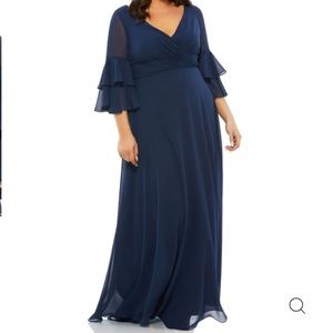 Mac Duggal 67913 - Circular Flounce Quarter Sleeved Chiffon Dress